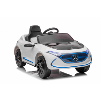 Mercedes Benz AMG EQA dla dzieci Biały + Pilot + 5-punktowe pasy + EVA + Wyświetlacz MP3 + LED